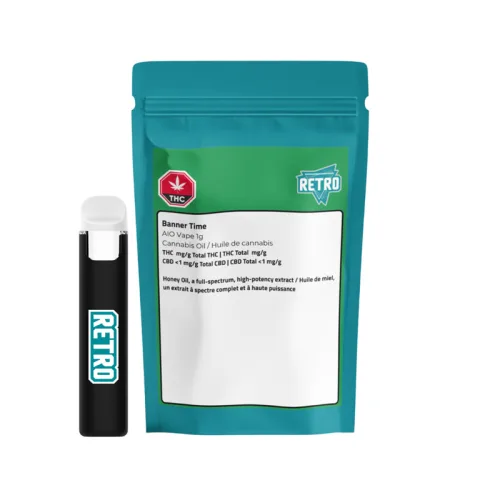 Retro Cannabis  Banner Time Honey Oil Disposable